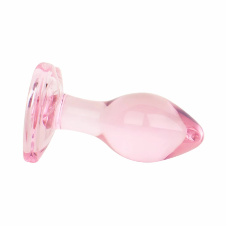 Anal Collection Glass Plug Small Pink 7cm Heart-Shaped Base