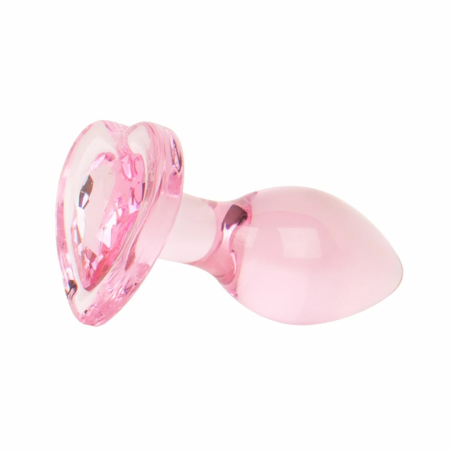 Anal Collection Glass Plug Small Pink 7cm Heart-Shaped Base