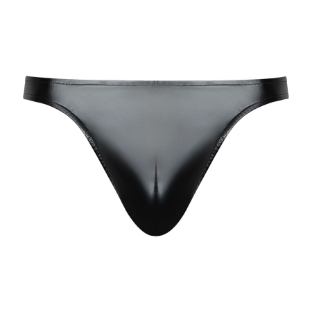 Male Power Liquid Onyx 2.0 Wetlook Thong S/M Black - Sculpted Fit