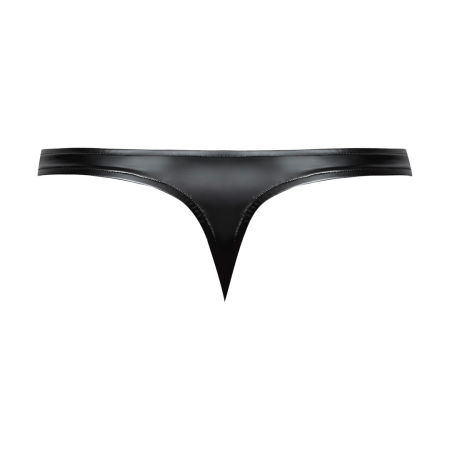 Male Power Liquid Onyx 2.0 Thong L/XL Black High-Shine Comfort Fit