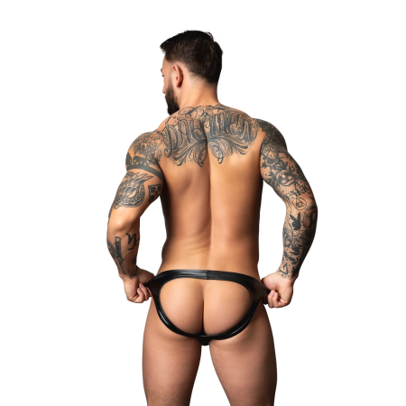 Male Power Liquid Onyx 2.0 Wetlook Jock Brief S/M Black