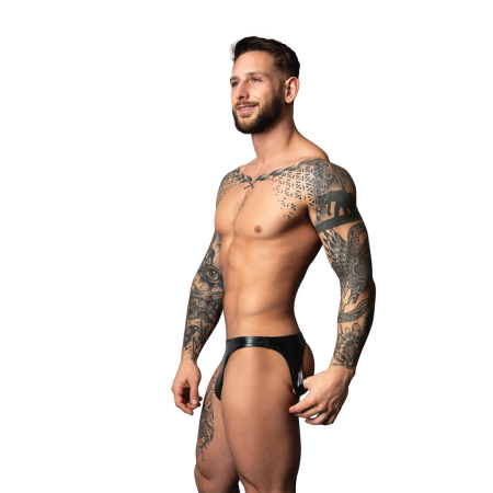 Male Power Liquid Onyx 2.0 Wetlook Jock Brief L/XL Black