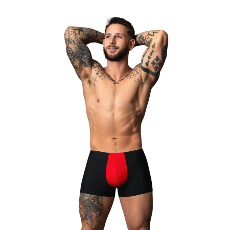 Male Power Hot Mesh Pouch Short M Black/Red Lightweight Micro Mesh