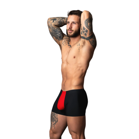 Male Power Hot Mesh Pouch Short M Black/Red Lightweight Micro Mesh