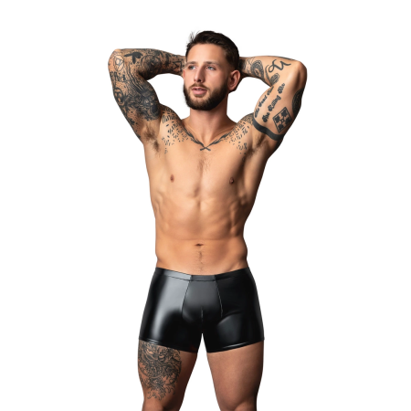 Male Power Liquid Onyx 2.0 Short Pouch XL Black Wet Look Briefs