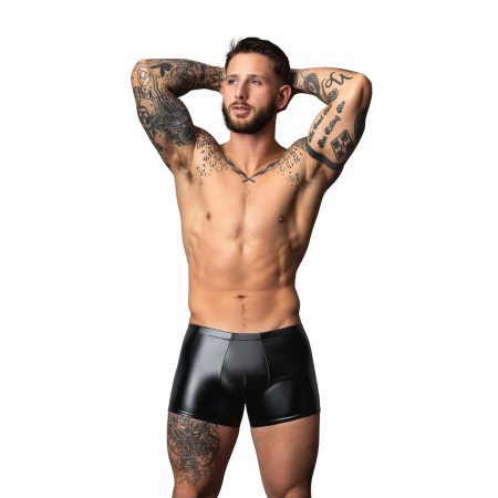 Male Power Liquid Onyx 2.0 Short Pouch S Black Wetlook Underwear