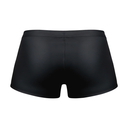 Male Power Snap Off Short XL Black - Matte Rubberized Trunk Underwear