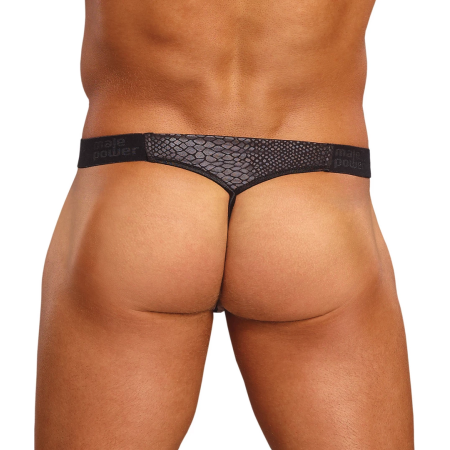 Male Power Ultimate Duo Micro G-String L/XL Black with Red Ring