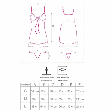 Livco Corsetti Fashion Luise Babydoll Set Black L - Floral Lace Elegance