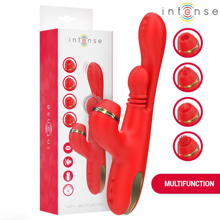 Intense Katy Red Multi-Function Intimate Massager 4 Interchangeable Heads