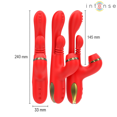 Intense Katy Red Multi-Function Intimate Massager 4 Interchangeable Heads