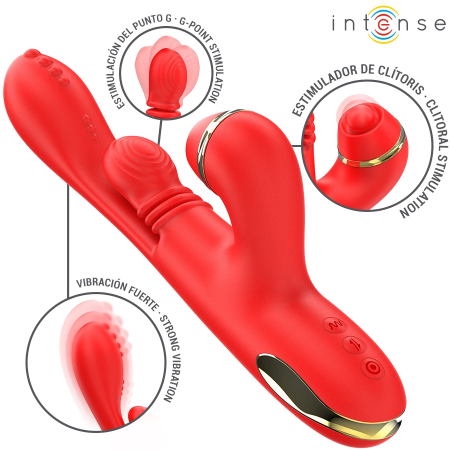 Intense Katy Red Multi-Function Intimate Massager 4 Interchangeable Heads