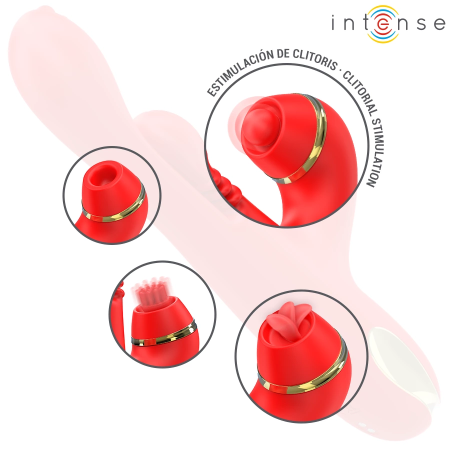 Intense Katy Red Multi-Function Intimate Massager 4 Interchangeable Heads