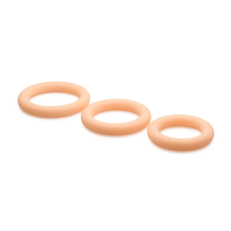 Aphrodisia Silicone Ring Set 3-Piece - Discreet, Lightweight, Neutral Colors