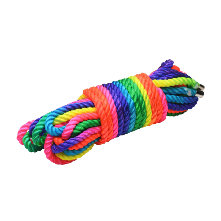 Cuerda Arcoiris Neon Rainbow Bondage Rope 32ft Durable Nylon 7.6mm