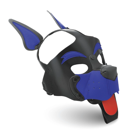 Alpha Dog Blue Adjustable Pup Hood Vegan Leather Unisex Headgear