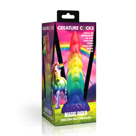 Magic Rider Silicone Fantasy Model Rainbow Unicorn Horn 17cm by XR Brands
