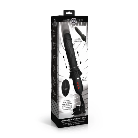 XR Brands Ultimate Power Pounder Black Thrusting & Vibrating Silicone Model