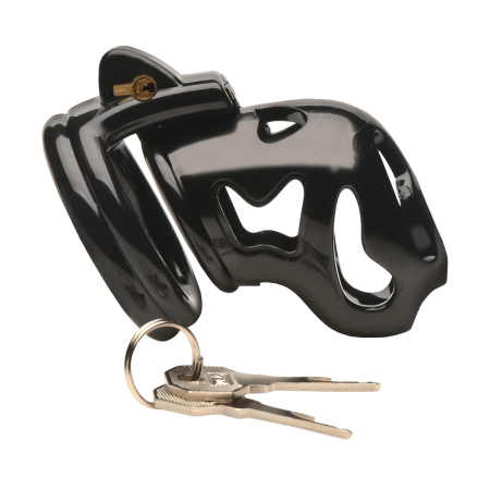 Hard Stop Double Ring System Secure Chastity Device Black Adjustable