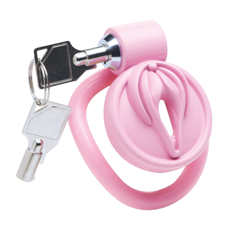 Pussification Pink Compact Chastity System with Adjustable Rings