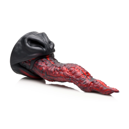 XR Brands Dragon Tongue Silicone Fantasy Toy Red/Black 24cm Harness-Compatible