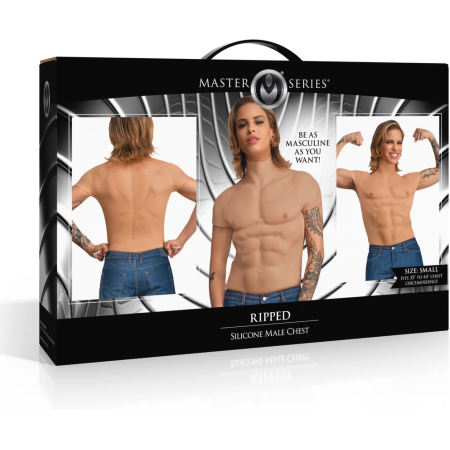 Ripped Silicone Male Chest Small - Lifelike Muscular Upper Body Shirt