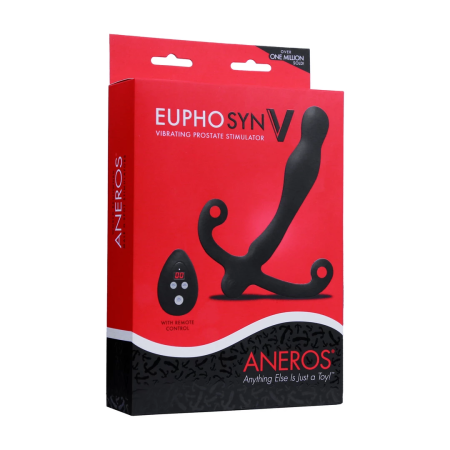 Aneros Eupho Syn V Vibrating Prostate Massager Black - 10 Modes, Remote Control