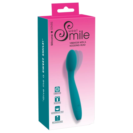 Sweet Smile Nodding Head Vibrator - 10 Modes, Waterproof, Silicone, 18.2cm