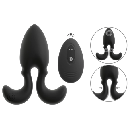 ANOS RC Vibrating Plug Flexible Arms 10 Modes Silicone Black 10.2cm