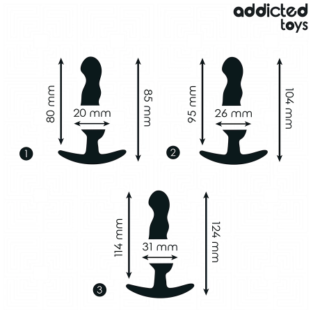 Addicted Toys Silicone Plug Set Model 1 - 3 Sizes, Ergonomic Design