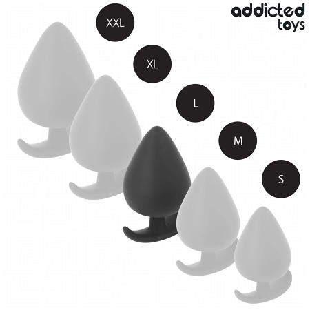 Addicted Toys Silicone Intimate Plug Size L - 8 cm, Ergonomic Base, Black