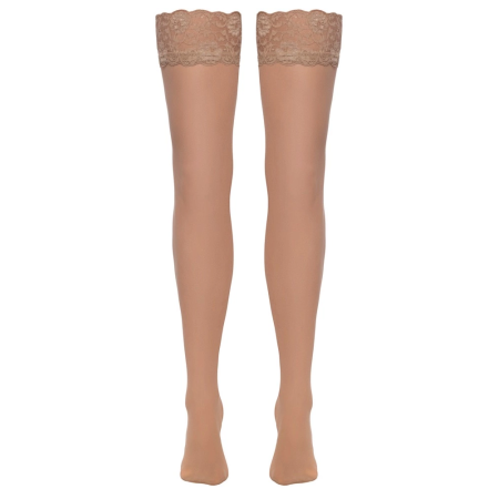 Cottelli LEGWARE Nude Stockings S - 20 Denier, Wide Lace Top