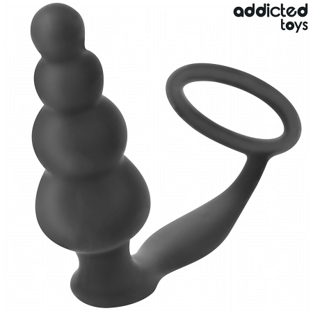 Addicted Toys Silicone Intimate Plug with Ring Model 5 - Black, 235 mm