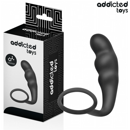 Addicted Toys Silicone Intimate Plug with Ring Model 4 - Black, 204 mm