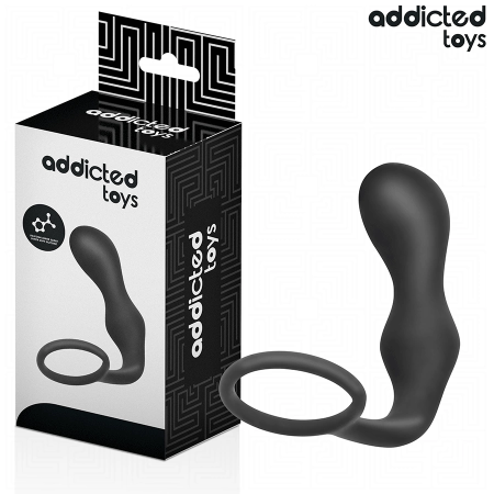 Addicted Toys Silicone Anal Plug Model 3 with Support Ring, 195mm Black