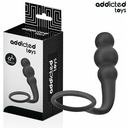 Addicted Toys Silicone Intimate Plug with Ergonomic Ring Model 1 Black 195mm
