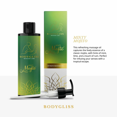 BodyGliss Minty Mojito Massage & Lubrication Oil 150ml - Refreshing Scent