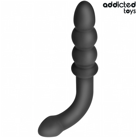 Addicted Toys Double-Ended Silicone Massager 16.5cm Black - Progressive Shape