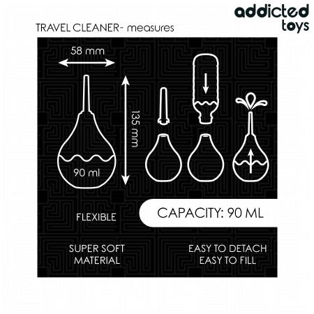 Addicted Toys Travel Hygiene Cleaner S 90ml - Compact Ergonomic Design