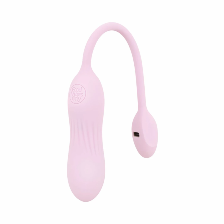 Good Vibes Only Siva Pink Mini Vibrating Device Ribbed Silicone 10 Modes