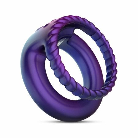 Hueman Jupiter Dual Vibrating Ring Purple - 10-Mode Silicone System