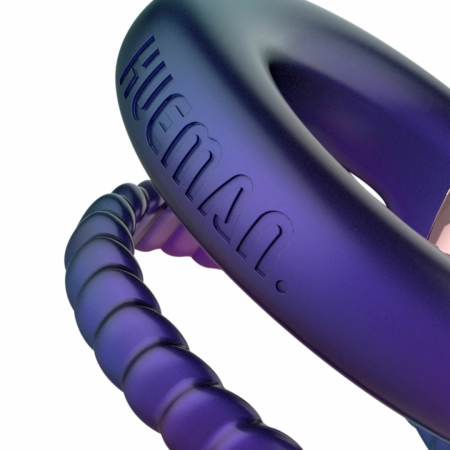 Hueman Jupiter Dual Vibrating Ring Purple - 10-Mode Silicone System