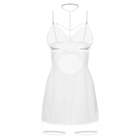 Obsessive Arrowel White Chemise L/XL with Adjustable Choker Detail