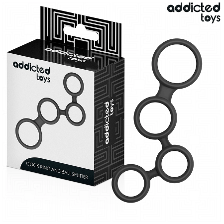 Addicted Toys Multi-Ring Support System with Anatomical Dividers Black 201mm
