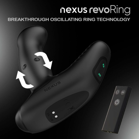 Nexus Revo Ring Remote Control Rotating Wellness Device Silicone Black 13,5cm