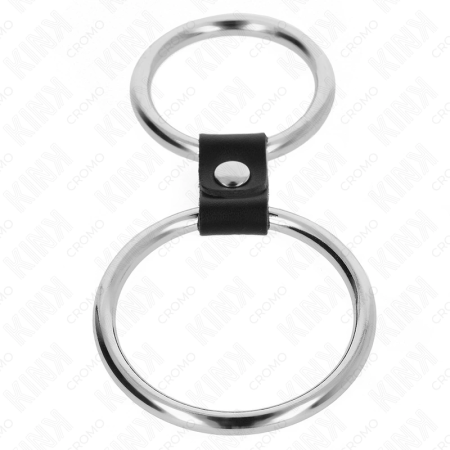 KINK Dual Steel Rings with Leather Strap 3.7-5cm - Adjustable Restraint Set