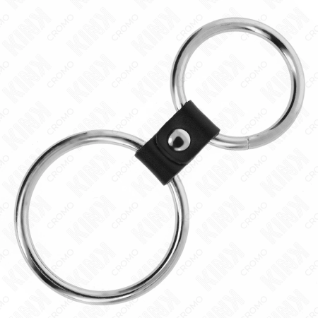 KINK Dual Steel Rings with Leather Strap 3.7-5cm - Adjustable Restraint Set