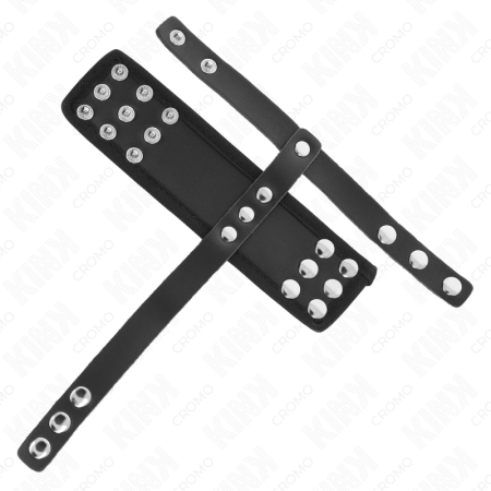 KINK Leather Intimate Cage Ring with Adjustable Divider Strap Black