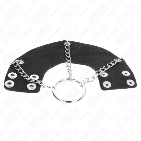 KINK Metal Ring Chain 4cm with Leather Strap - Robust Steel & Adjustable Fit