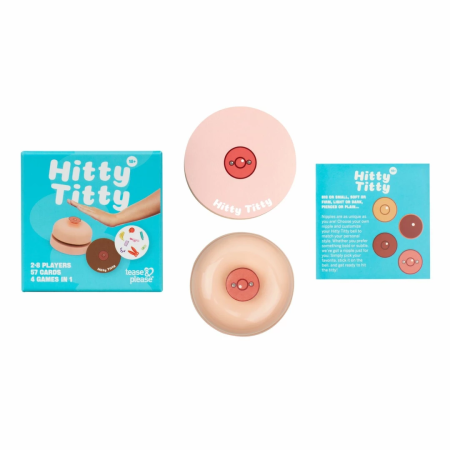 Tease & Please Hitty Titty Game - Fast-Paced Party Card Set with Bell